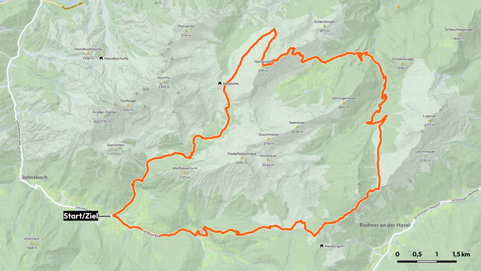 Die Route im Überblick